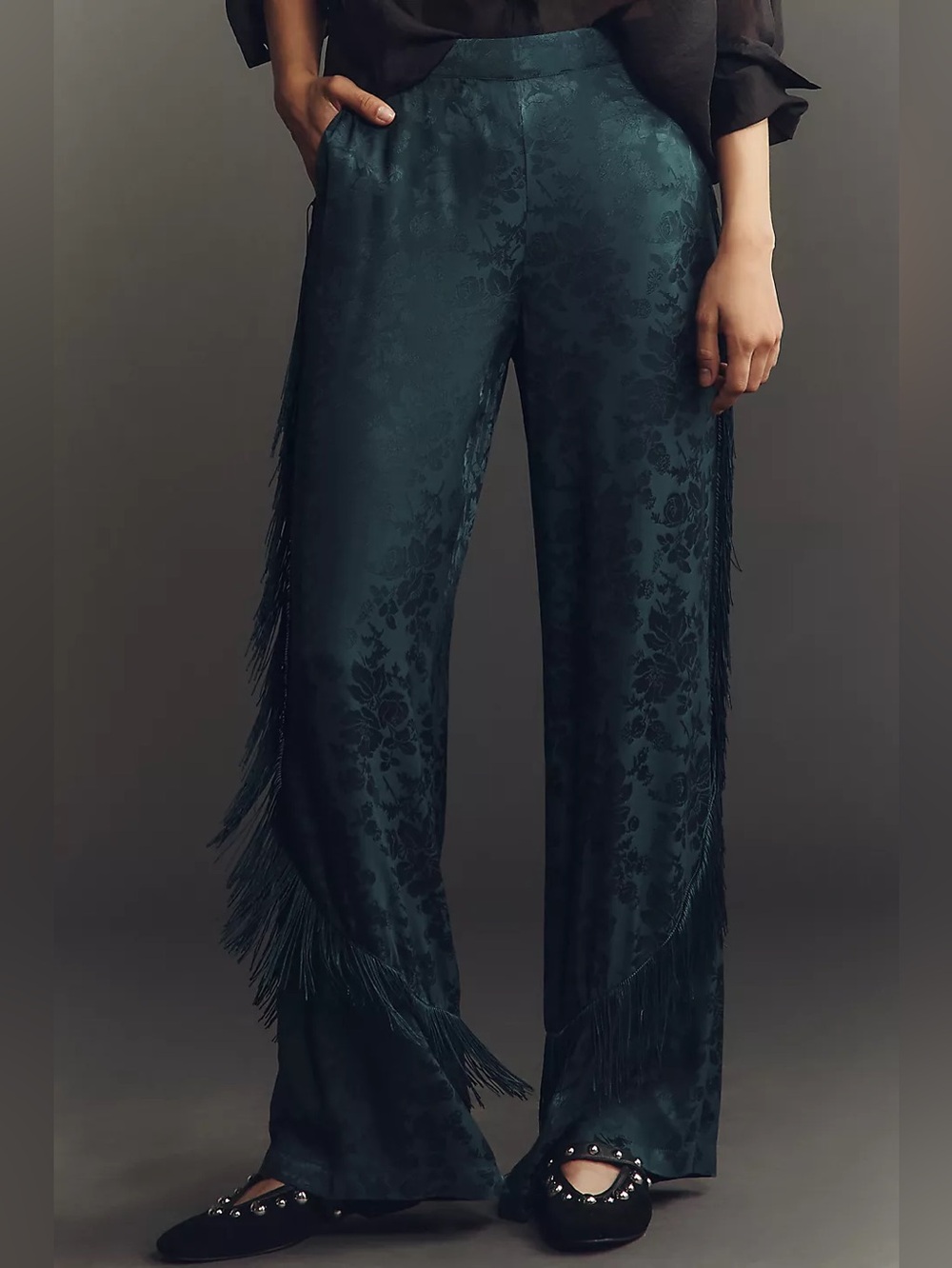 NWT Size 6 - Anthropologie Patterned Fringe Trouser Pants